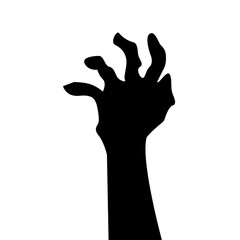 Fototapeta premium Halloween zombie hands silhouettes. Isolated vector set of spooky arms, 