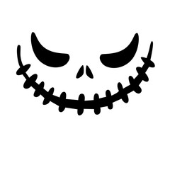 scary face of Halloween pumpkin or ghost . Vector 