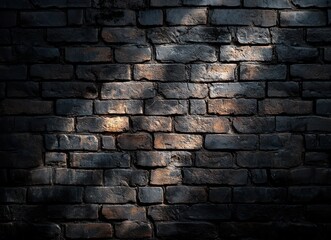 Old brick wall background. Black and brown bricks texture.