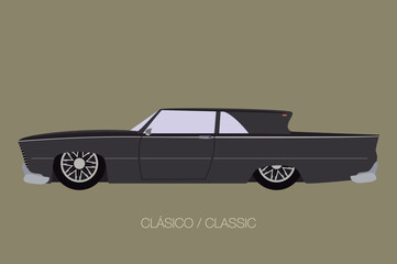  Classic American Car. Flat design. Fully editable