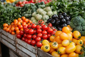 food fresh vegetables market organic tomato fruits healthy green red raw colorful farm shop
