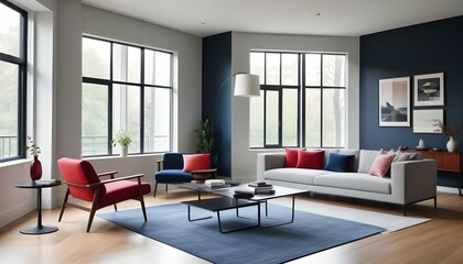 Photo interior modern design room 3d illustration