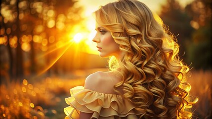 Warm golden light accentuating subtle ruffled edges and wispy strands