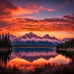 Sunset over the river