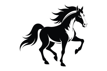 A Cute Horse Silhouette Vector Art Illustration