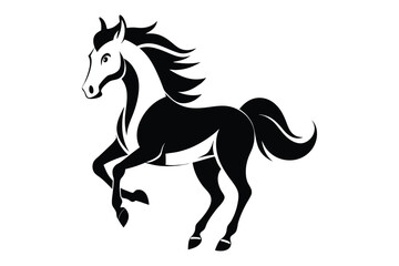 A Cute Horse Silhouette Vector Art Illustration
