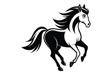 A Cute Horse Silhouette Vector Art Illustration