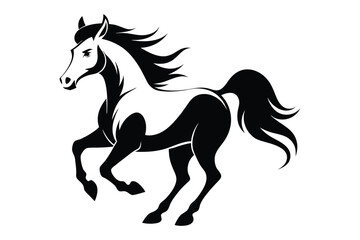 A Cute Horse Silhouette Vector Art Illustration