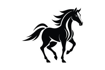 A Cute Horse Silhouette Vector Art Illustration