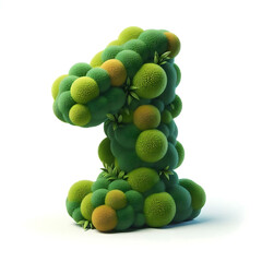 3D Numbers Set - Green Nature Design