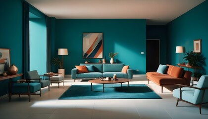 Photo interior modern design room 3d illustration