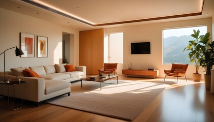 Fototapeta premium Photo interior modern design room 3d illustration