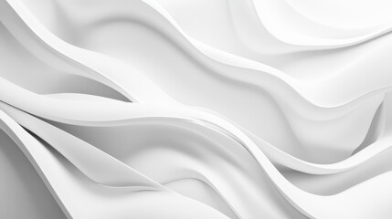 Obraz premium Abstract white background with smooth wavy lines forming softfolds