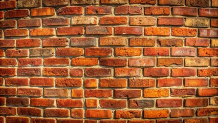 Fototapeta premium A close-up view of a rustic red brick wall showcasing rich textures and colors, perfect for backgrounds and architectural designs.
