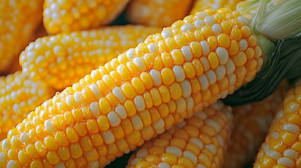 Stock texture pattern of fresh corn vegetables with seamless repeatability and tileability