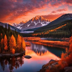 Fototapeta premium Autumn landscape in the mountains