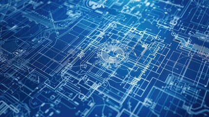 Detailed Digital Blueprint of Electronic Circuitry