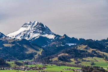 Naklejka premium 2024 Beautiful view on lake Geneva and Montreux