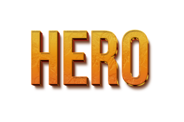 Hero text effect transparent background