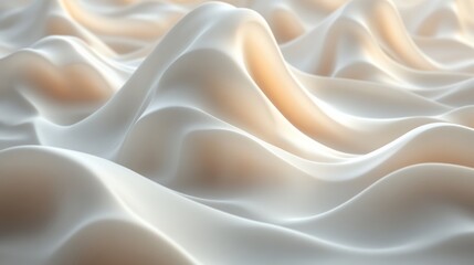 Obraz premium White silk fabric flowing and forming abstract shapes
