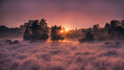 sunrise in the mountains
