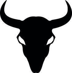 Longhorn head skull. Bull skull illustration vector