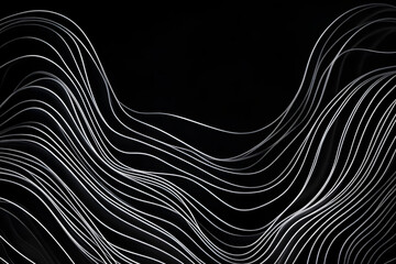 Abstract Pattern of White Lines on Black Background