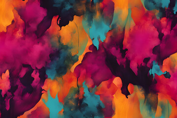 Abstract Ink Blot Wall Background in Bold Colors for a Dynamic and Artistic Contemporary Design