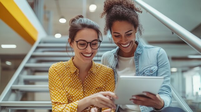 couple using digital tablet