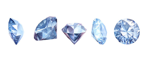 Five sparkling blue diamonds.