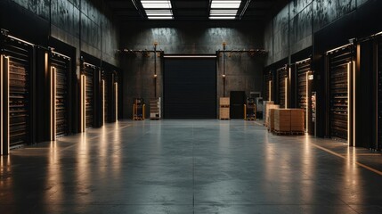 Warehouse interior, AIpowered inventory management system