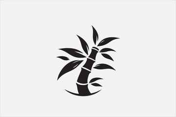 Bamboo logo style silhouette design.