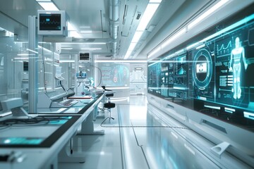 Futuristic Medical Research Facility with Advanced Technology