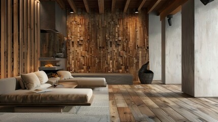 Decor for interior walls made of wood