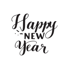 Happy New Year , Calligraphy lettering card , calligraphy isolated on white background . PNG Image