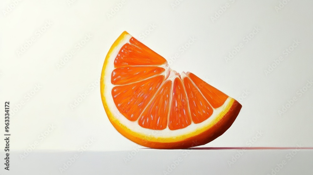 Poster A Single Slice of Orange with Visible Segments