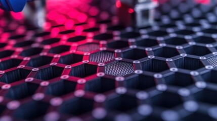 Fototapeta premium A close up of a black and red hexagonal pattern