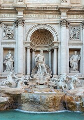 Rome, Italy-July 13, 2024: trevi fountain