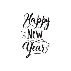 Happy New Year , Calligraphy lettering card , calligraphy isolated on white background . PNG Image