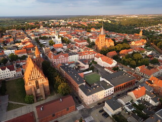 Obraz premium Aerial view of Chelmno. Panorama of the city of lovers.
