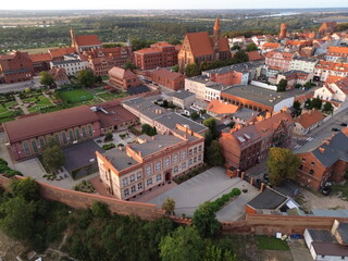 Naklejka premium Aerial view of Chelmno. Panorama of the city of lovers.