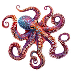 Colorful octopus cutout beautiful decoration
