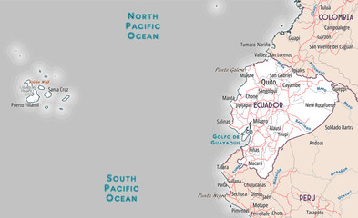 Outline map of Ecuador coloring page