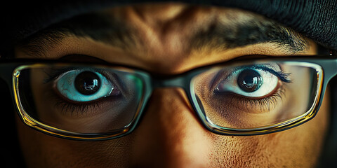 Focused Gaze: A person intensely concentrating on a small object, revealing their unwavering dedication.