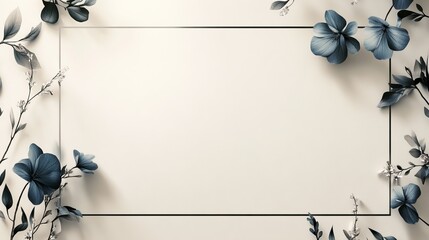 Elegant minimalist invitation template, featuring fashionable black, silver, and royal blue borders, providing a simple and elegant design, suitable for those who pursue exquisite invitations.
