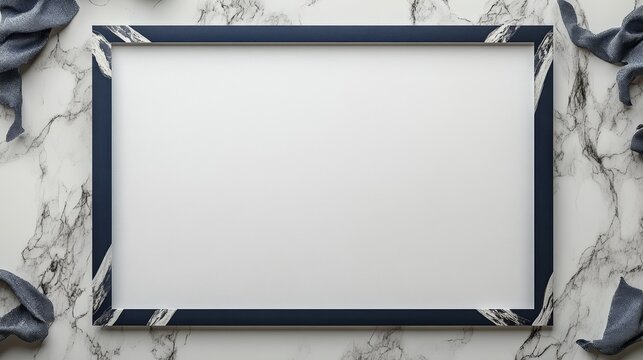 Elegant minimalist invitation template, featuring fashionable black, silver, and royal blue borders, providing a simple and elegant design, suitable for those who pursue exquisite invitations.