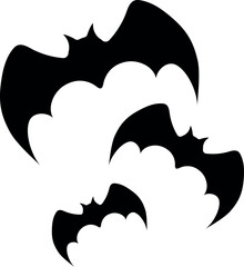 Flat isolated halloween bats. Cartoon bats illustration vector.