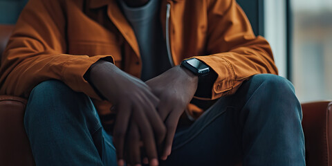 Intense Listener: A person leaning forward, fully engaged in a conversation, with their hands folded in their lap.