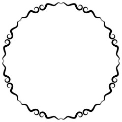 Hand-drawn ornamental round frame