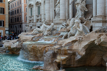 Rome, Italy-July 13, 2024: trevi fountain